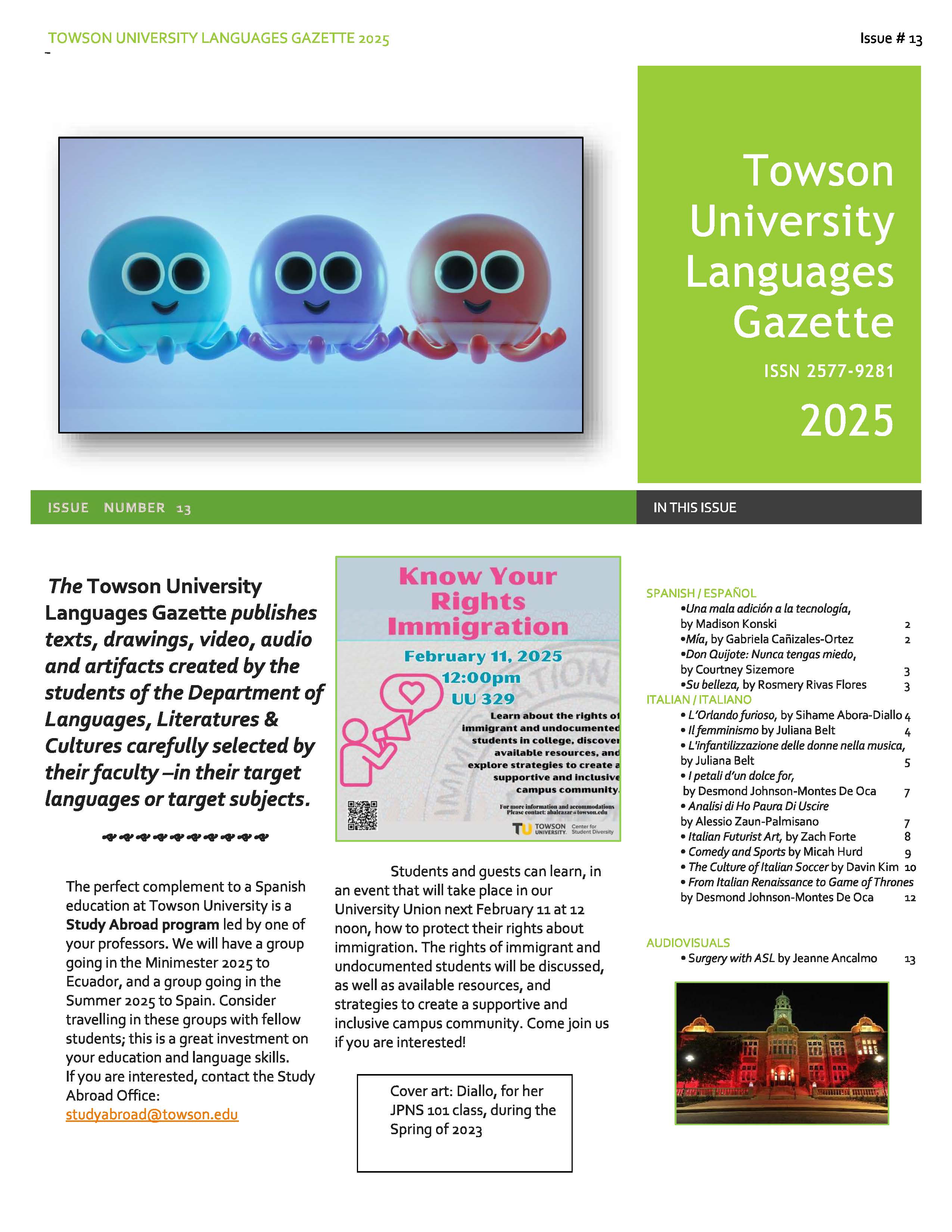 					View No. 13 (2025): Towson University Languages Gazette 2025
				